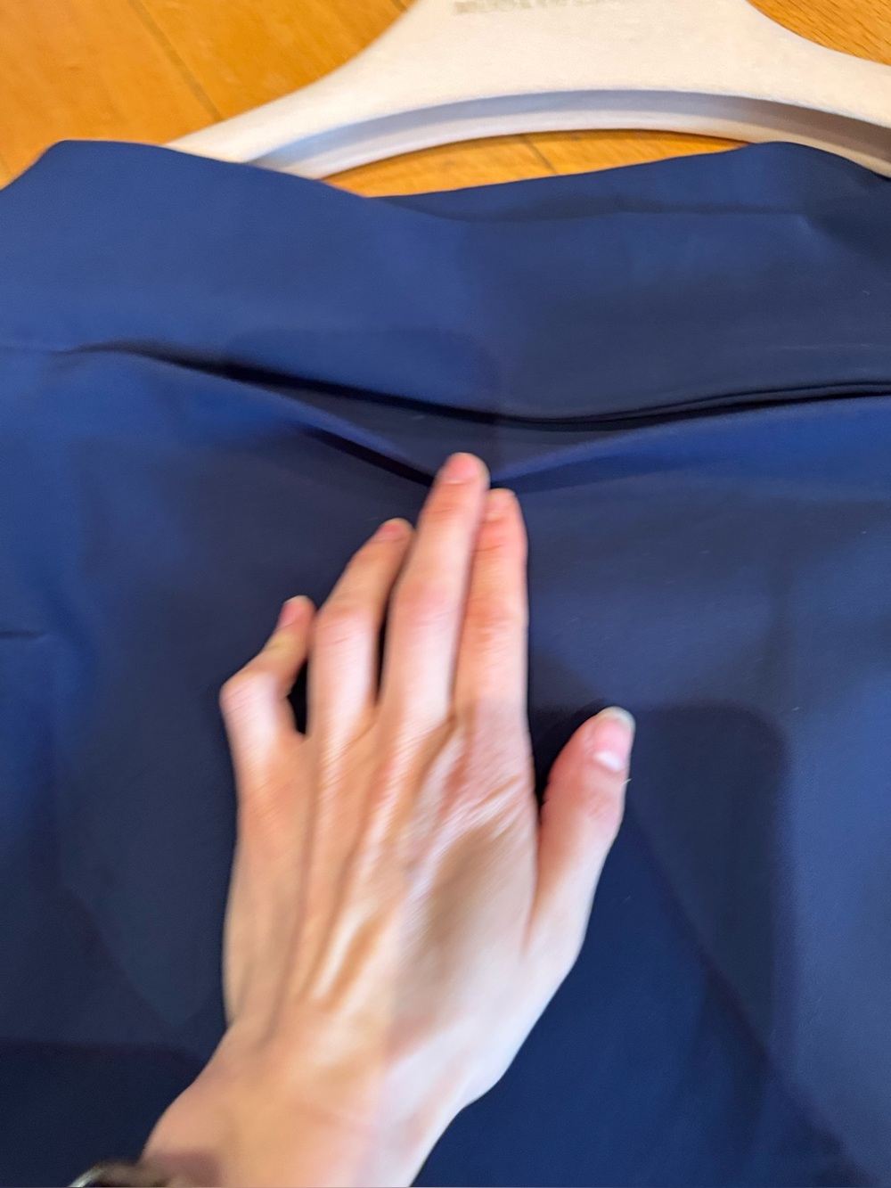 Chiara Boni Navy Off-Shoulder Midi Dress with Front Cutout - Picture 9 of 10